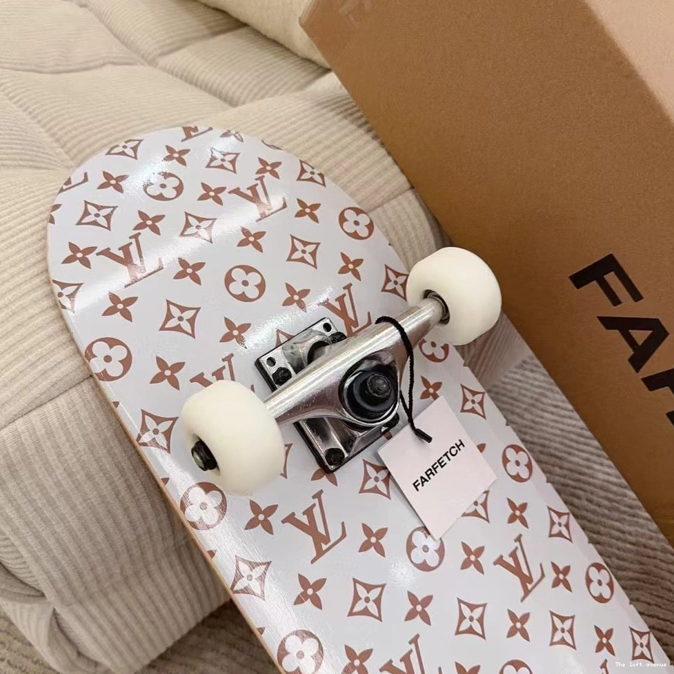 CUSTOM BROWN SKATEBOARD LV MONOGRAM 0813